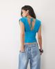 Miss Selfridge Miss Selfridge v-neck ruched tank top in turquoise-Green - 4