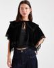 Miss Selfridge Miss Selfridge velvet and lace cape in black - 1