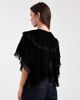 Miss Selfridge Miss Selfridge velvet and lace cape in black - 4