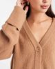 Miss Selfridge Miss Selfridge wide cuffs v neck cardigan in mocha-Brown - 2