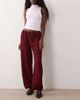 Miss Selfridge Miss Selfridge wide leg balloon pants in wine-Red - 1