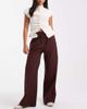 Miss Selfridge Miss Selfridge wide leg pants in chocolate-Brown - 1