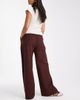 Miss Selfridge Miss Selfridge wide leg pants in chocolate-Brown - 3