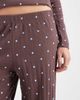 Miss Selfridge Miss Selfridge wide leg pointelle pants in chocolate polka dots - part of a set-Brown - 3