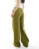 Miss Selfridge Miss Selfridge wide leg sweatpants in olive - part of a set-Green - 2
