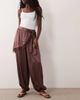 Miss Selfridge Miss Selfridge wrap detail satin balloon pants-Brown - 1