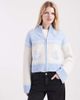 Miss Selfridge Miss Selfridge zip detail patterned cardigan in blue-Multi - 1