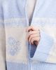Miss Selfridge Miss Selfridge zip detail patterned cardigan in blue-Multi - 4