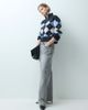 Miss Selfridge Miss Selfridge zip funnel neck argyle cardigan in navy-MULTI - 3