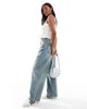 Miss Selfridge Petite Miss Selfridge Petite baggy jeans in dirty wash-Blue - 2