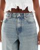 Miss Selfridge Petite Miss Selfridge Petite baggy jeans in dirty wash-Blue - 4