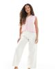 Miss Selfridge Petite Miss Selfridge Petite baggy jeans in ecru wash-White - 1