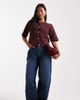 Miss Selfridge Petite Miss Selfridge Petite barrel leg jeans in indigo wash-Blue - 1