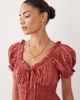 Miss Selfridge Petite Miss Selfridge Petite broderie milkmaid maxi dress in mauve-pink - 3