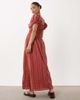 Miss Selfridge Petite Miss Selfridge Petite broderie milkmaid maxi dress in mauve-pink - 4