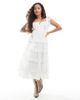 Miss Selfridge Petite Miss Selfridge Petite broderie trim baby doll maxi dress in white - 2