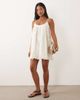 Miss Selfridge Petite Miss Selfridge petite cami trapeze dress in cream-White - 2