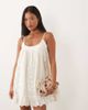 Miss Selfridge Petite Miss Selfridge petite cami trapeze dress in cream-White - 4