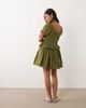 Miss Selfridge Petite Miss Selfridge Petite cheesecloth lace detail milkmaid dress in olive-Brown - 4