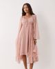 Miss Selfridge Petite Miss Selfridge Petite chiffon boho hanky hem midi dress in pink - 1