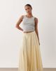 Miss Selfridge Petite Miss Selfridge Petite chiffon lace mix handkerchief hem maxi skirt in buttermilk-Yellow - 1
