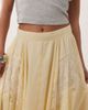 Miss Selfridge Petite Miss Selfridge Petite chiffon lace mix handkerchief hem maxi skirt in buttermilk-Yellow - 4