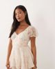 Miss Selfridge Petite Miss Selfridge Petite chiffon rara mini romper in pink print-Multi - 1