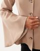 Miss Selfridge Petite Miss Selfridge Petite cinched peplum blazer with fluted sleeves in mocha-Brown - 3