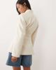 Miss Selfridge Petite Miss Selfridge Petite collarless blazer in ivory-White - 4