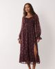 Miss Selfridge Petite Miss Selfridge Petite corset maxi dress in wine polka dot-Multi - 1