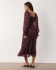 Miss Selfridge Petite Miss Selfridge Petite corset maxi dress in wine polka dot-Multi - 4