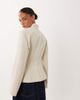 Miss Selfridge Petite Miss Selfridge Petite cropped collarless blazer in ivory-White - 2
