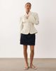 Miss Selfridge Petite Miss Selfridge Petite cropped collarless blazer in ivory-White - 3