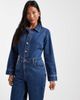 Miss Selfridge Petite Miss Selfridge Petite denim boilersuit in indigo wash-Navy - 3