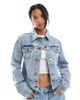 Miss Selfridge Petite Miss Selfridge Petite denim girlfriend jacket in light blue wash - 1