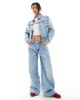 Miss Selfridge Petite Miss Selfridge Petite denim girlfriend jacket in light blue wash - 2