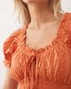 Miss Selfridge Petite Miss Selfridge Petite eyelet milkmaid midaxi dress in burnt orange - 3