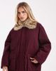 Miss Selfridge Petite Miss Selfridge Petite faux fur collar parka in burgundy-Red - 1