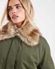 Miss Selfridge Petite Miss Selfridge Petite faux fur collar parka in khaki-Green - 2