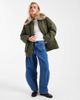 Miss Selfridge Petite Miss Selfridge Petite faux fur collar parka in khaki-Green - 3