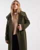 Miss Selfridge Petite Miss Selfridge petite formal funnel coat in khaki-Green - 2