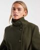 Miss Selfridge Petite Miss Selfridge petite formal funnel coat in khaki-Green - 4