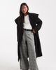 Miss Selfridge Petite Miss Selfridge Petite formal wrap coat in black - 1