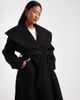 Miss Selfridge Petite Miss Selfridge Petite formal wrap coat in black - 2