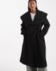 Miss Selfridge Petite Miss Selfridge Petite formal wrap coat in black - 4