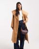 Miss Selfridge Petite Miss Selfridge Petite formal wrap coat in camel-Brown - 1