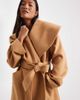 Miss Selfridge Petite Miss Selfridge Petite formal wrap coat in camel-Brown - 2