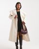 Miss Selfridge Petite Miss Selfridge Petite formal wrap coat in cream-White - 1