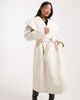 Miss Selfridge Petite Miss Selfridge Petite formal wrap coat in cream-White - 2