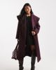 Miss Selfridge Petite Miss Selfridge Petite formal wrap coat in plum-Purple - 1